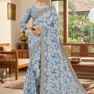 Zomato Print Loose Saree with Blouse for Premium Ethnic and Traditional Wear | CAS-INK POINT