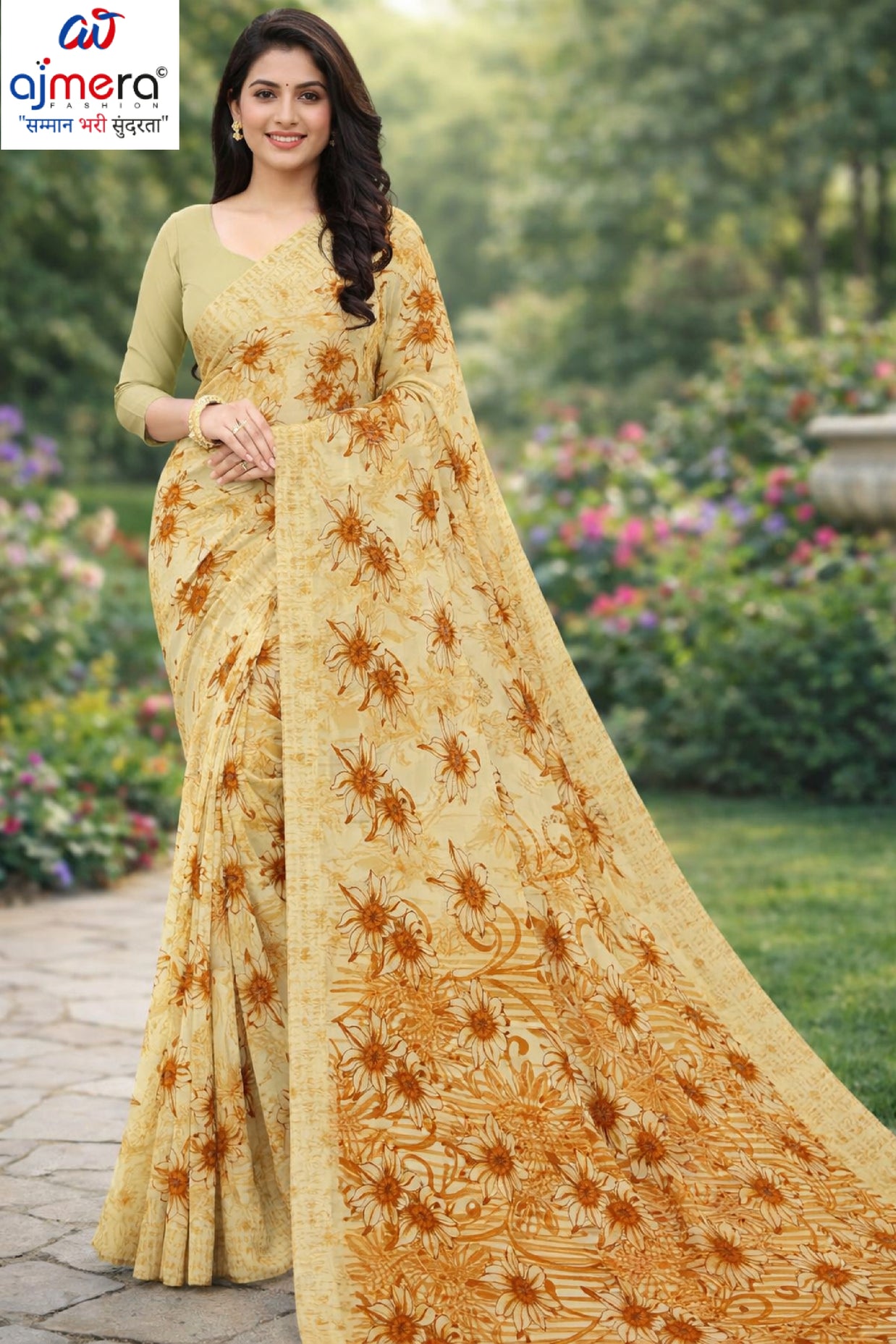 Reniyal Print Loose Saree with Blouse for Premium Ethnic and Traditional Wear | SGR-PADMA