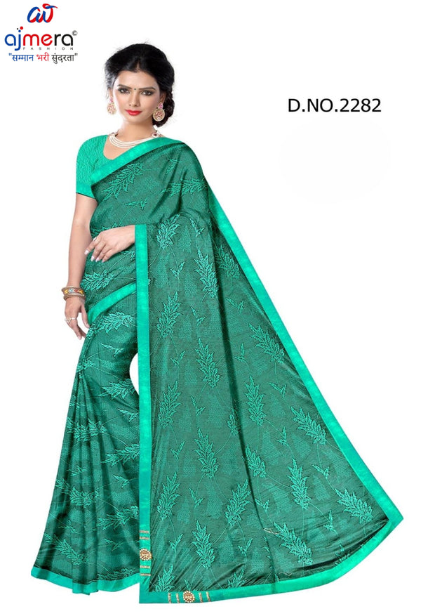 Lycra Dyed Matching Saree Wholesaler with Blouse Piece for Premium Ethnic and Traditional Wear | ATF-FIVE STAR