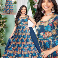 Designer Chinon Gown for Women | KRU-486