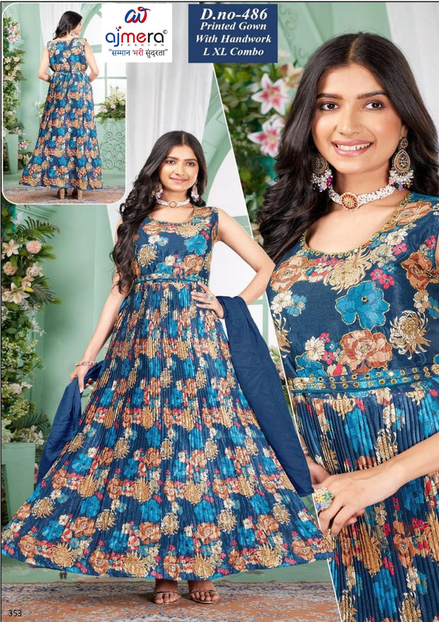 Designer Chinon Gown for Women | KRU-486
