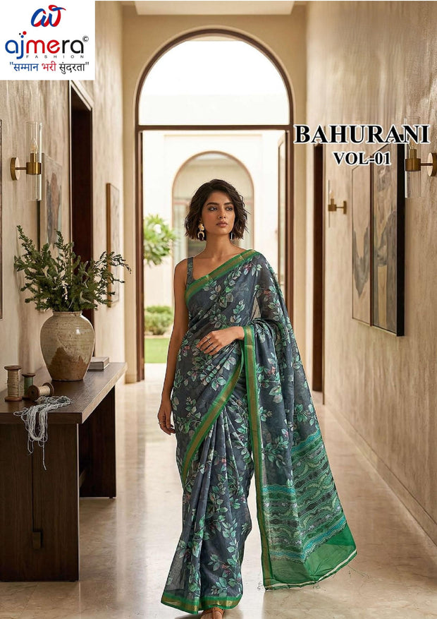 Classic Printed Saree with Blouse Piece for Timeless Traditional Style | RMF-BAHURANI VOL-1