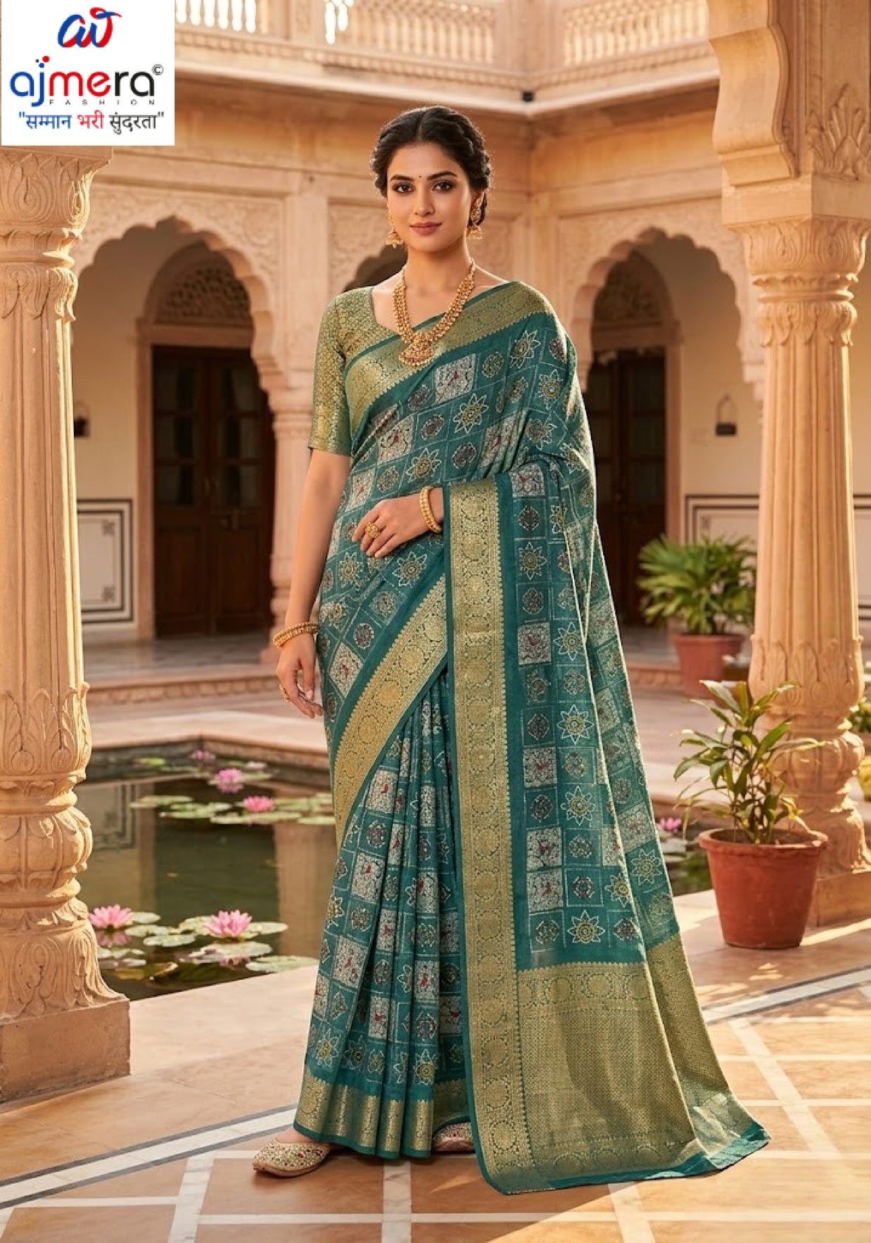 Contemporary Printed Saree with Blouse Piece for Premium Wear| WLN-POPCORN-11150