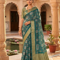 Contemporary Printed Saree with Blouse Piece for Premium Wear| WLN-POPCORN-11150
