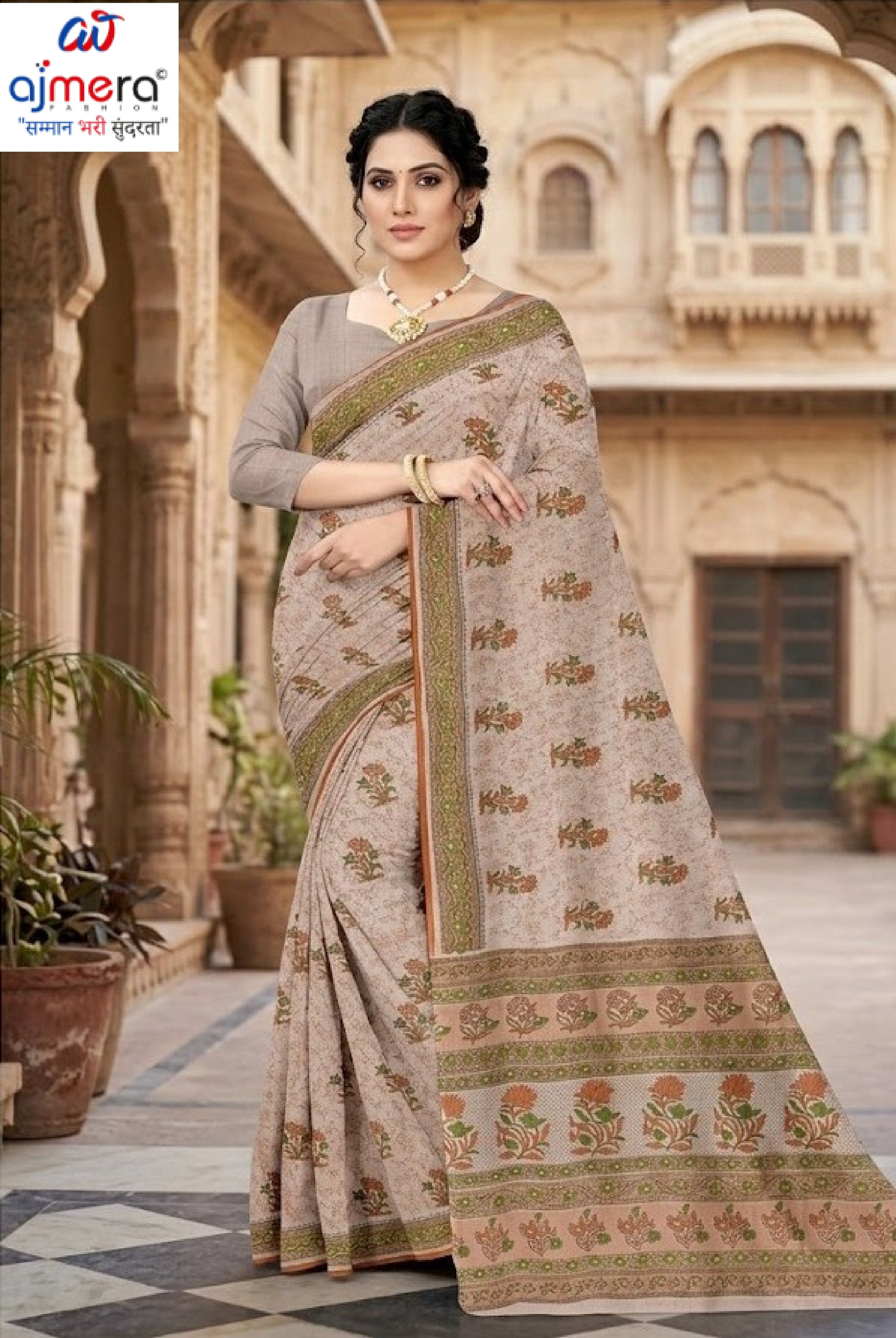 Premium Cotton Saree with Blouse Piece for Premium Ethnic and Traditional Wear | ANT-MUNGA KOTA