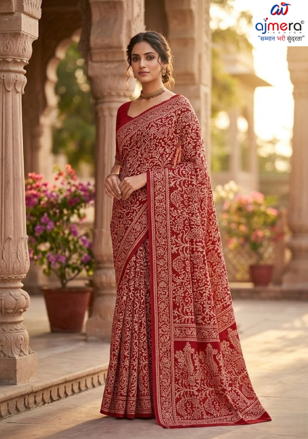 Classic Printed Saree with Blouse Piece for Timeless Traditional Style  | SSR-CALVIN