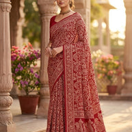 Classic Printed Saree with Blouse Piece for Timeless Traditional Style  | SSR-CALVIN