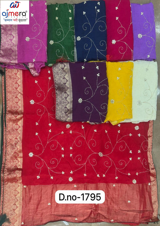 Fancy Handwork Saree with Blouse Piece for Premium Ethnic and Traditional Wear | SXS-1795