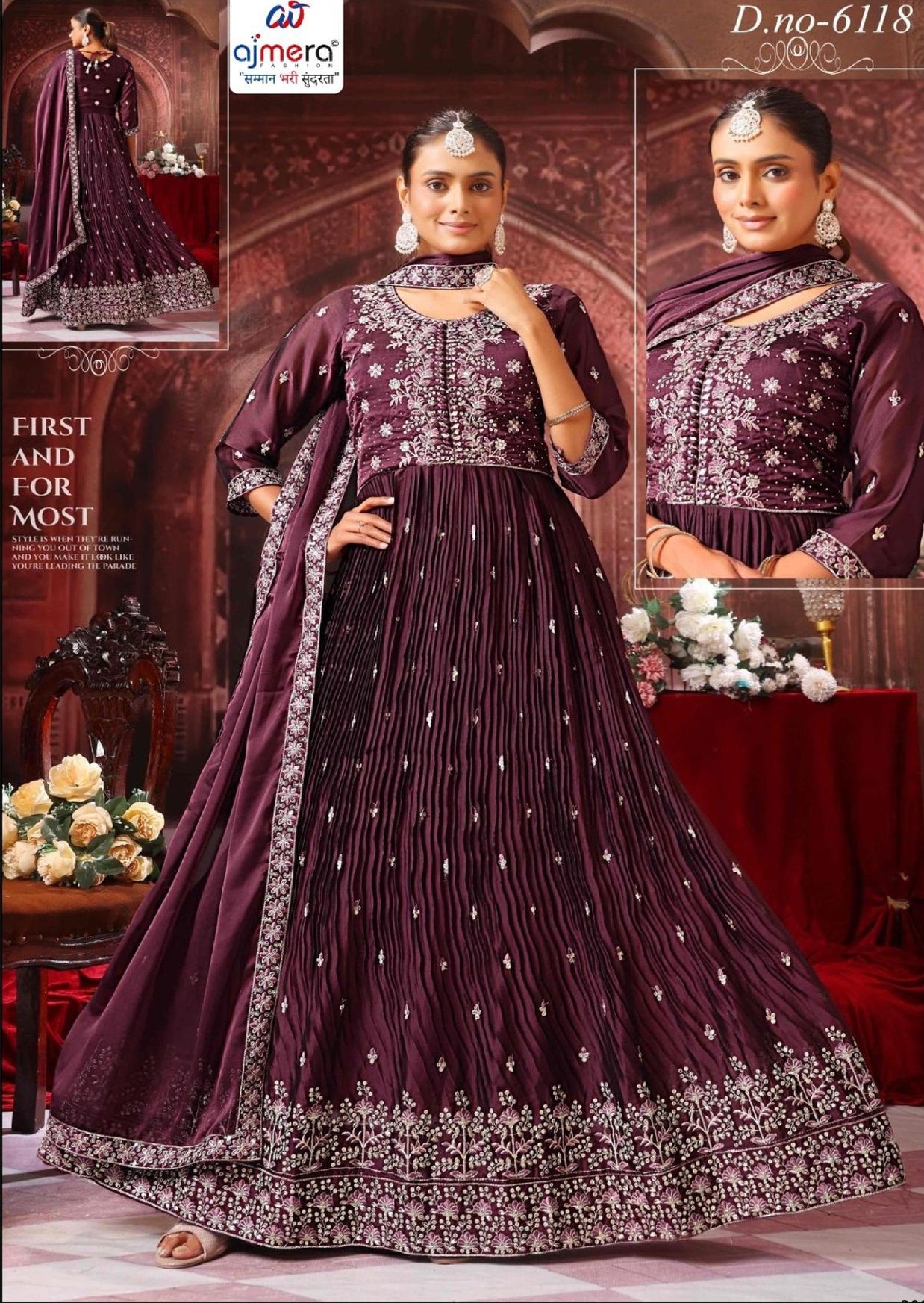 Ladies Gown Wholesale Designer Rangoli Gown for Women | KTX-6118-L