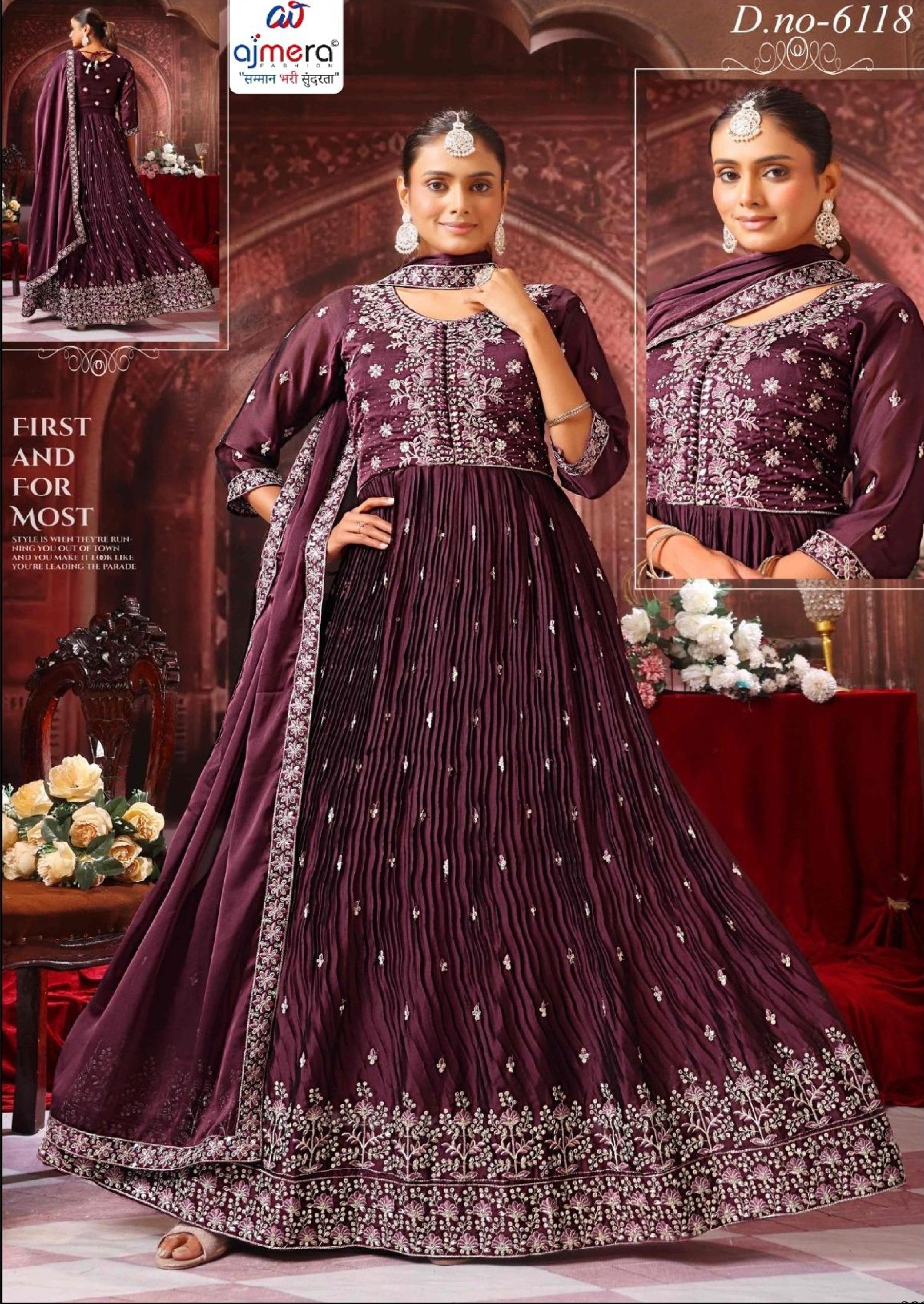 Ladies Gown Wholesale Designer Rangoli Gown for Women | KTX-6118-L