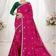 Designer Printed Saree with Blouse Piece for Special Occasions | TD-ROSE