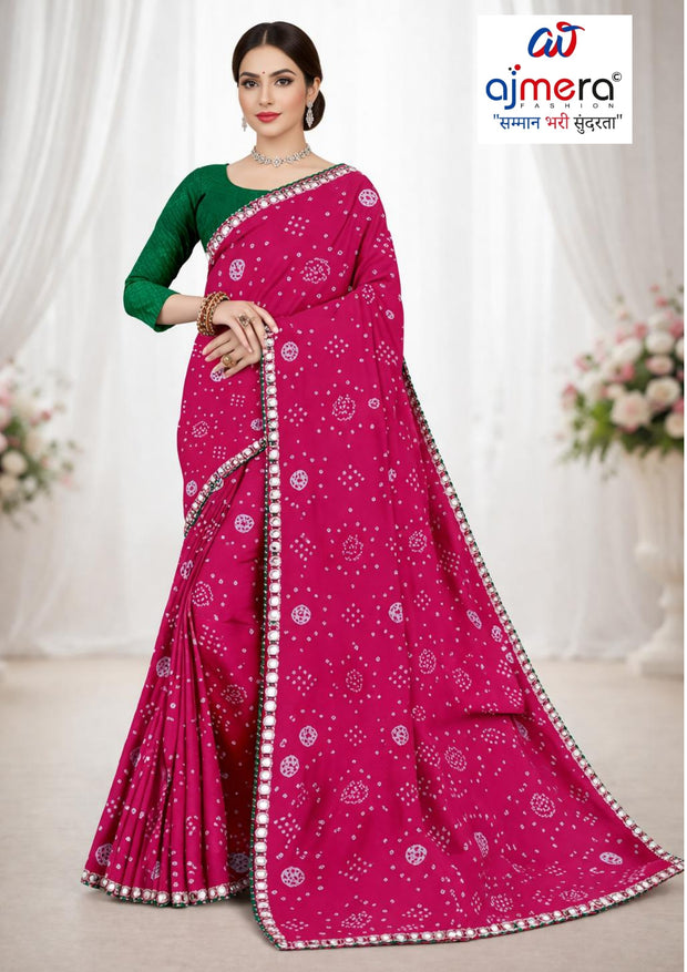 Designer Printed Saree with Blouse Piece for Special Occasions | TD-ROSE
