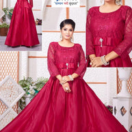 Elegant Taffeta Silk Designer Party Wear Gown for Women | OSC-676