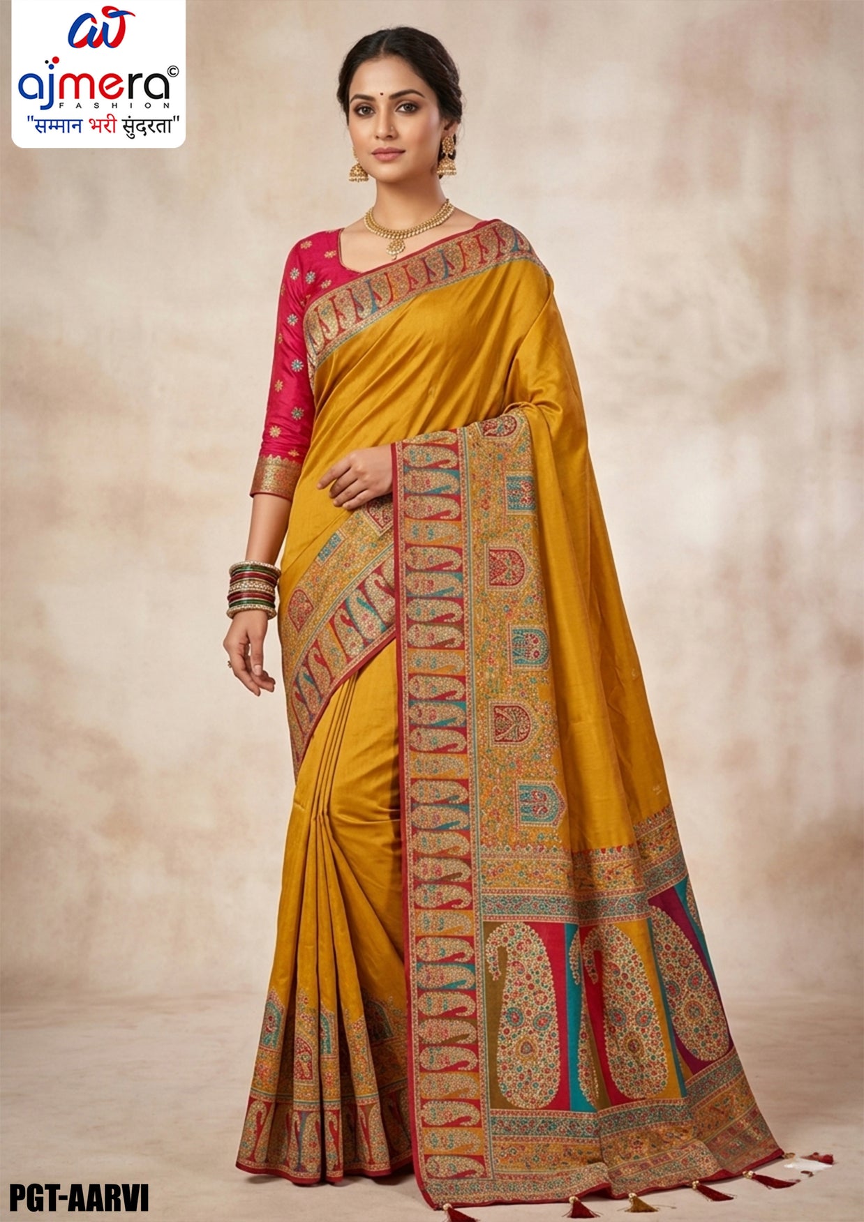 Modern Weave Jacquard Silk Saree With Blouse Piece | PGT-AARVI