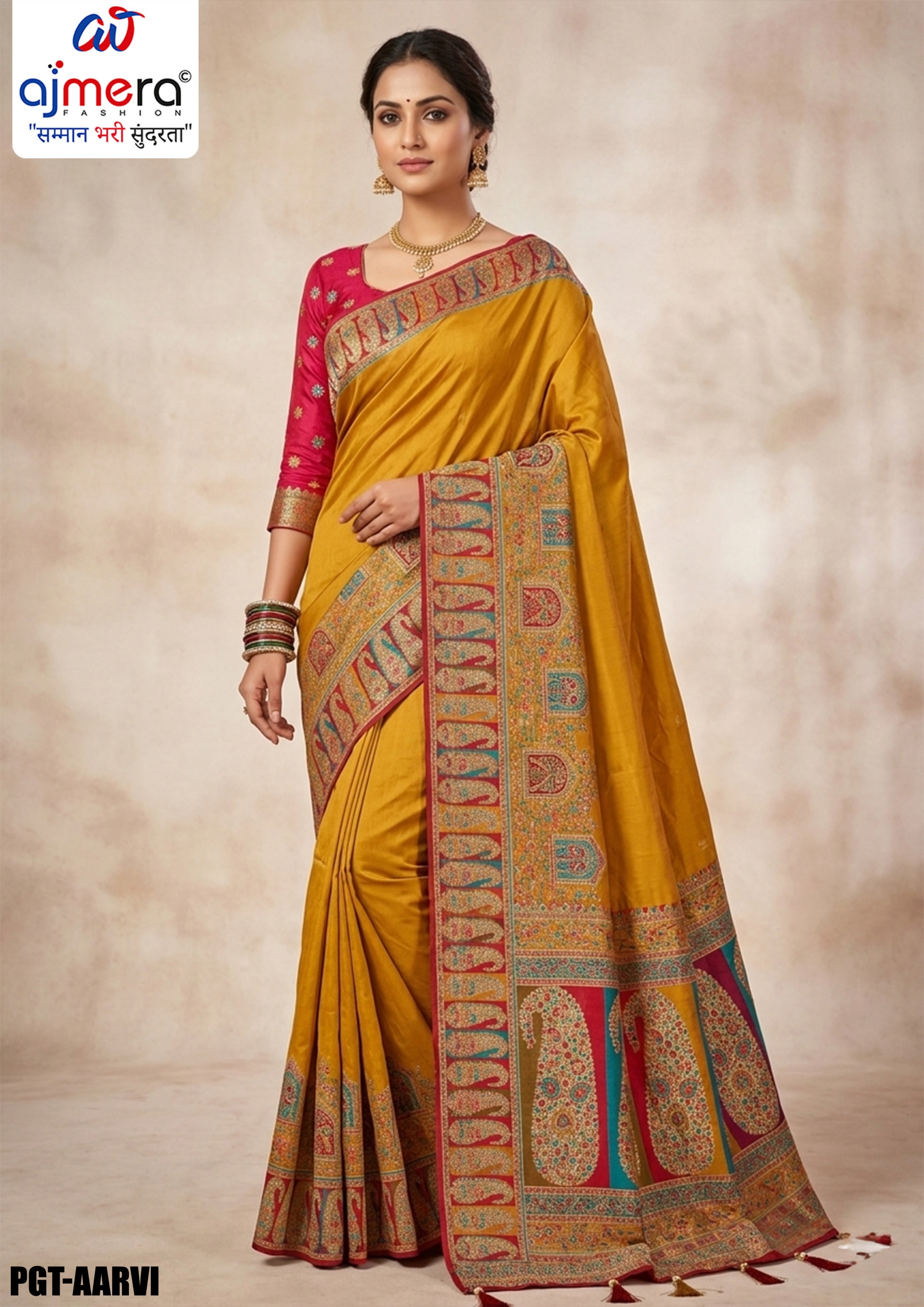Modern Weave Jacquard Silk Saree With Blouse Piece | PGT-AARVI