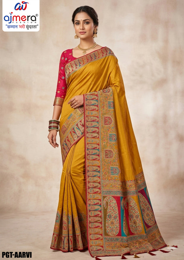 Modern Weave Jacquard Silk Saree With Blouse Piece | PGT-AARVI