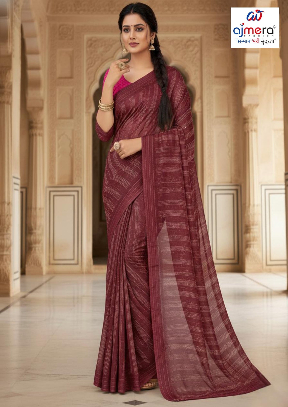 Chic Printed Saree with Blouse Piece for Sophisticated Ethnic Style  | SSR-OPTIONS