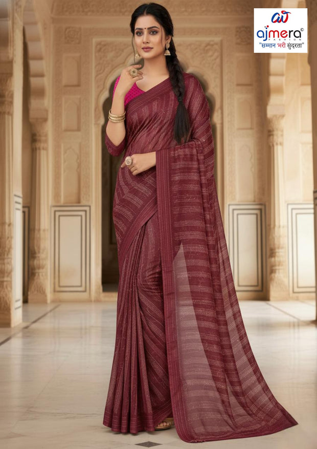 Chic Printed Saree with Blouse Piece for Sophisticated Ethnic Style  | SSR-OPTIONS