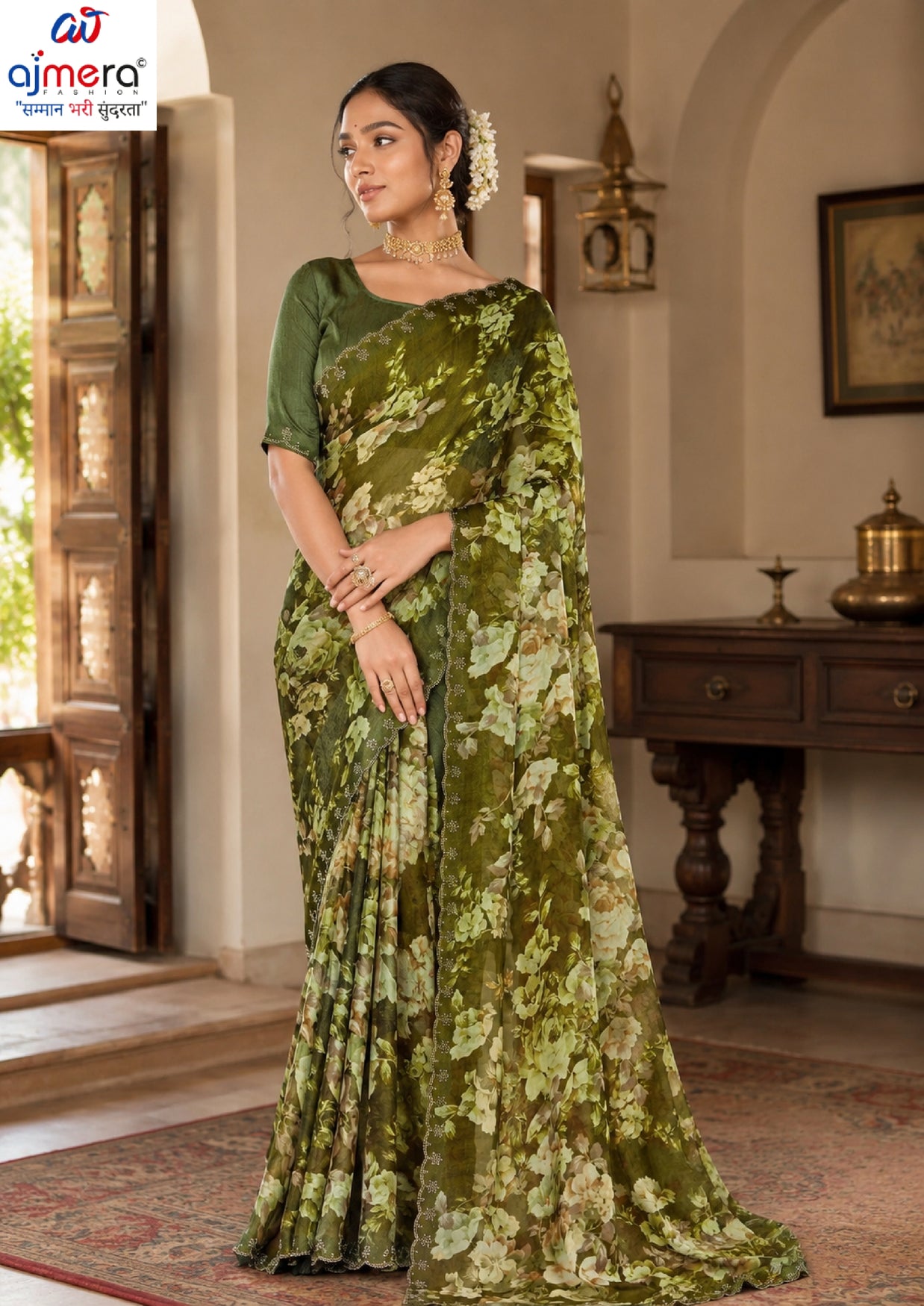 Premium Printed Saree with Matching Blouse Piece for Ethnic Elegance  | RDD-TANUJA