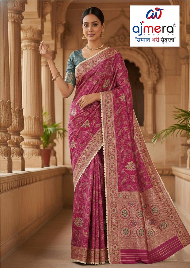 Classic Jacquard Silk Saree with Blouse Piece for Elegant Traditional Look | SBV-SS-5-1604