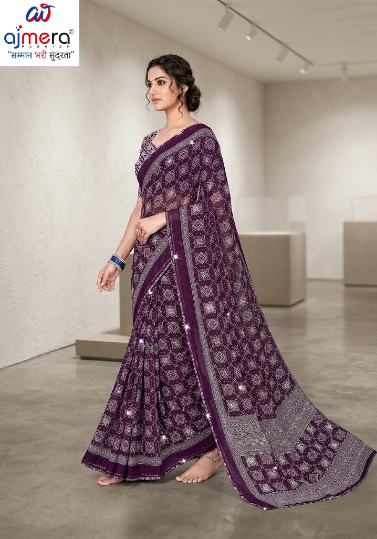 Designer Printed Saree with Blouse Piece for Special Occasions | VDT-DISCO-5