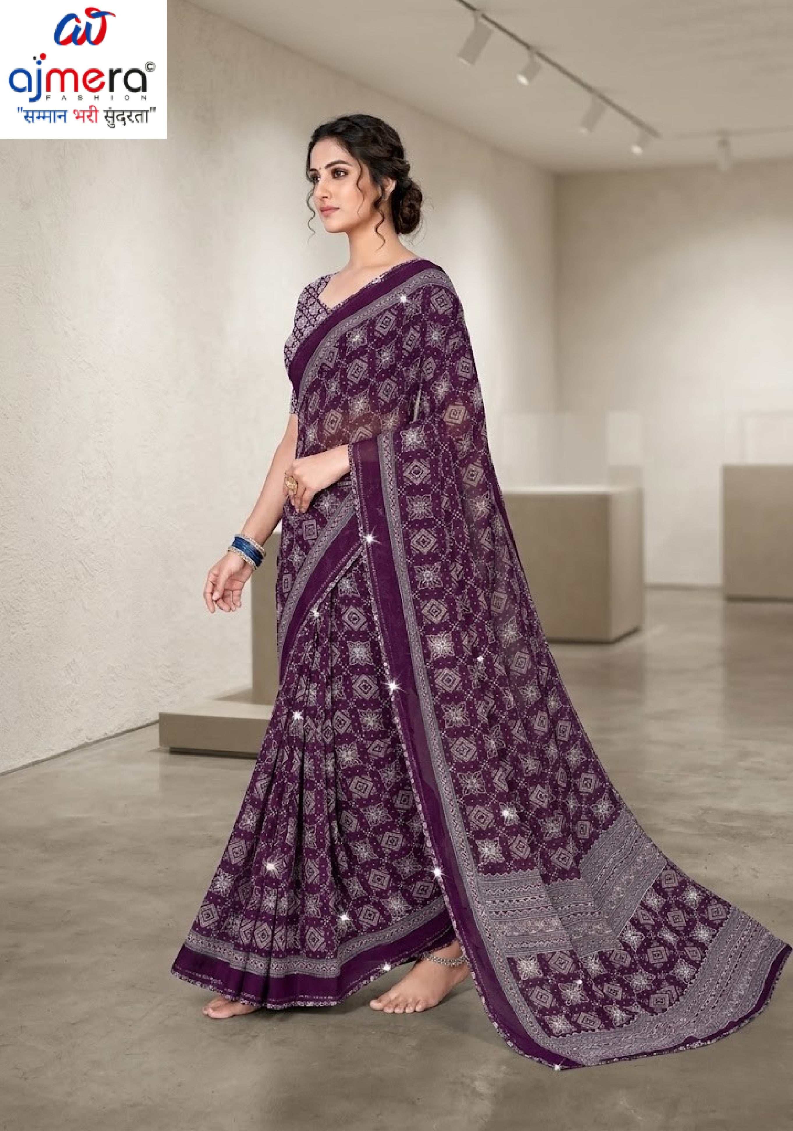Designer Printed Saree with Blouse Piece for Special Occasions | VDT-DISCO-5