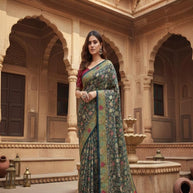Premium Printed Saree with Matching Blouse Piece for Ethnic Elegance  | VDT-PEARL-3