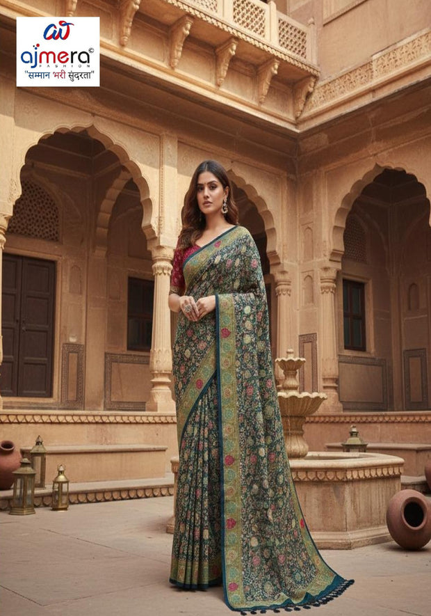 Premium Printed Saree with Matching Blouse Piece for Ethnic Elegance  | VDT-PEARL-3