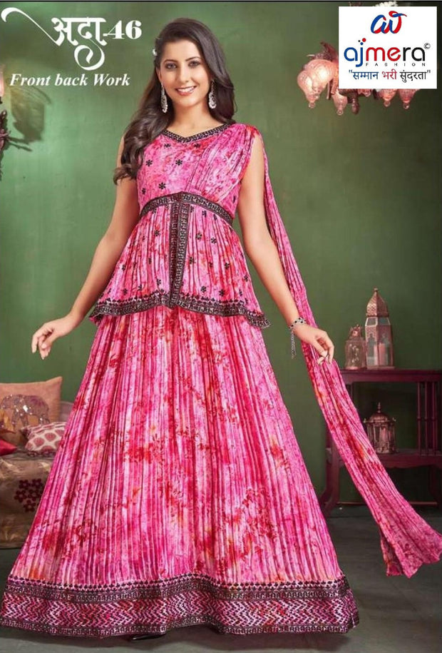 Elegant Chinon Designer Party Wear Gown for Women | SHP-ADDA-46