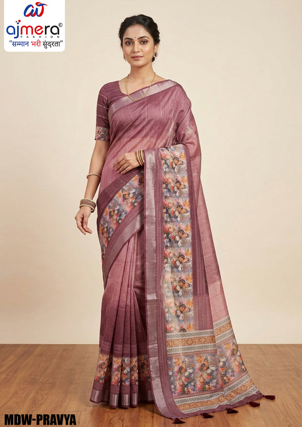 Graceful Jacquard Silk Saree with Blouse Piece for Timeless Ethnic Fashion | MDW-PRAVYA