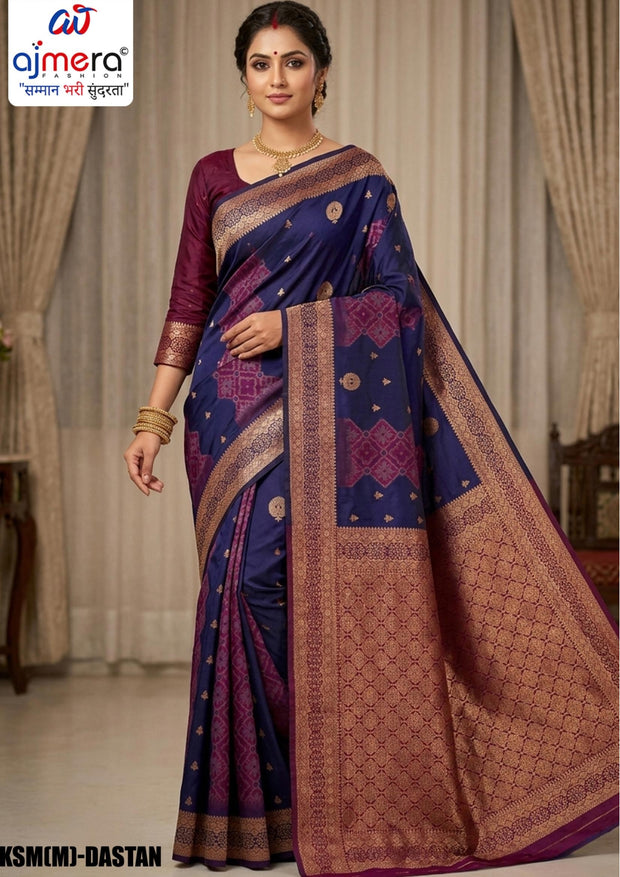 Stylish Jacquard Silk Saree with Blouse Piece for Festive Collection | KSM(M)-DASTAN