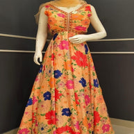 Designer Chinon Gown for Women | YVD-YDCH19P