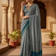 Stylish Printed Saree without Blouse for Traditional Celebrations | SSR-NORA