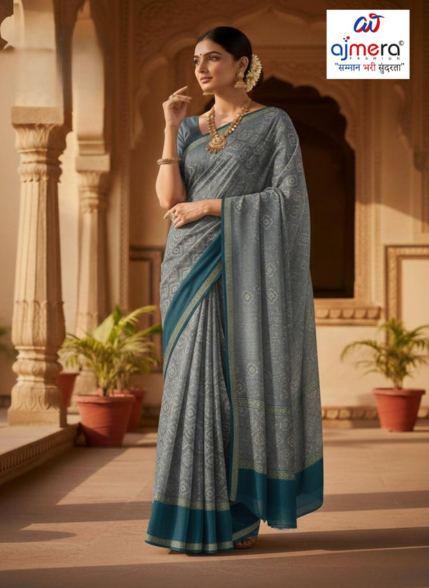 Stylish Printed Saree without Blouse for Traditional Celebrations | SSR-NORA