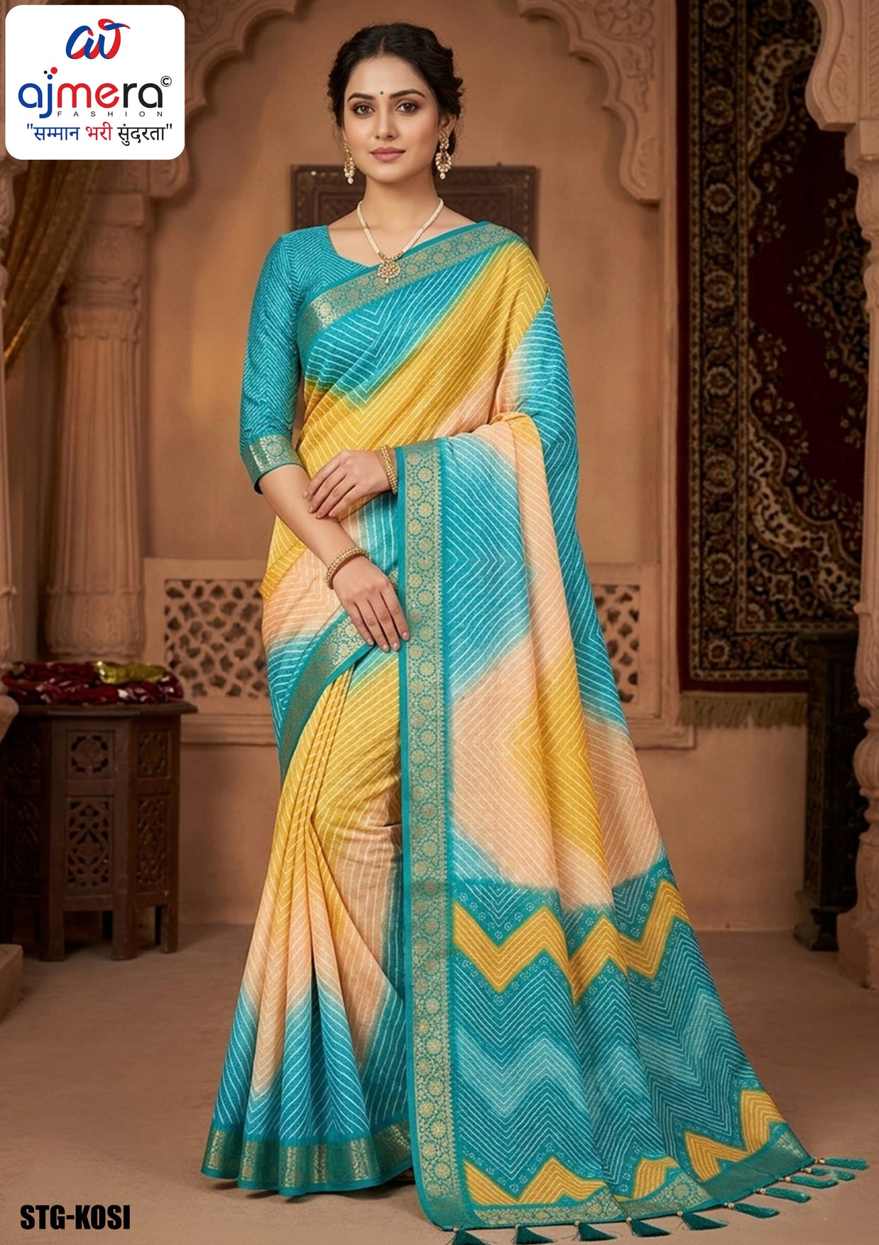Digital Print Saree with Blouse Piece for Premium Ethnic and Traditional Wear | STG-KOSI