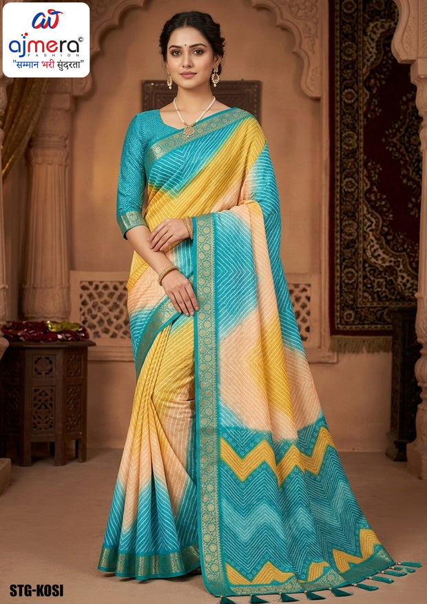 Digital Print Saree with Blouse Piece for Premium Ethnic and Traditional Wear | STG-KOSI