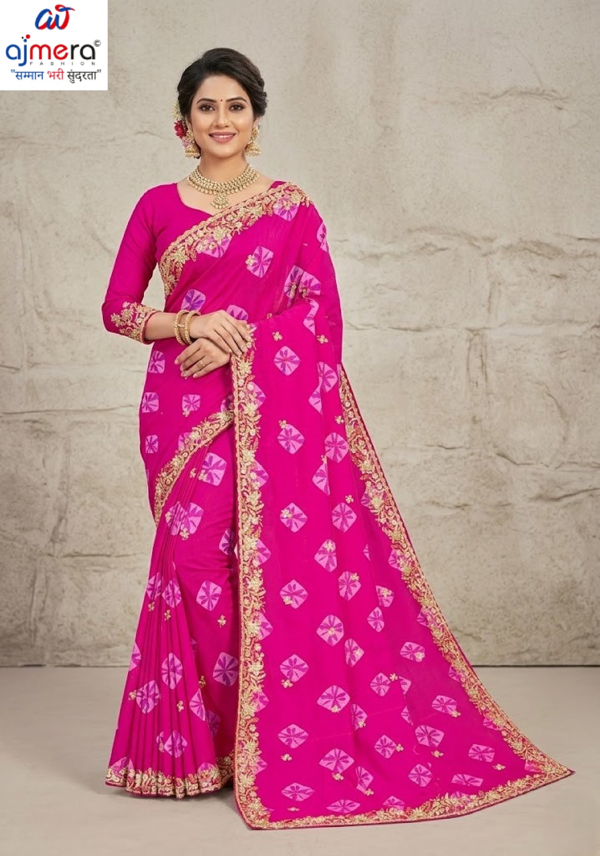 Chic Printed Saree with Blouse Piece for Sophisticated Ethnic Style  | TD-RASHMI