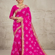 Chic Printed Saree with Blouse Piece for Sophisticated Ethnic Style  | TD-RASHMI