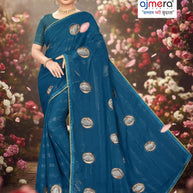 Printed Dyed Matching Saree with Blouse Piece for Premium Ethnic and Traditional Wear | VKM-ONE TIME
