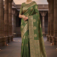 Elegant Jacquard Silk Saree with Designer Blouse Piece for Festive Elegance | SOJ-VARDAN SILK