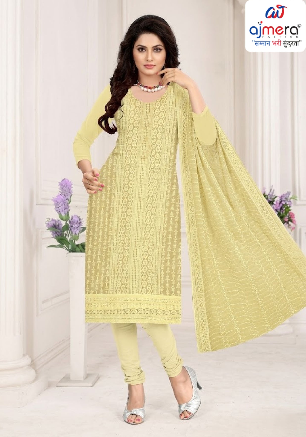 Premium Fox Georgette Unstitched Suit Set | KVF-SUMMER