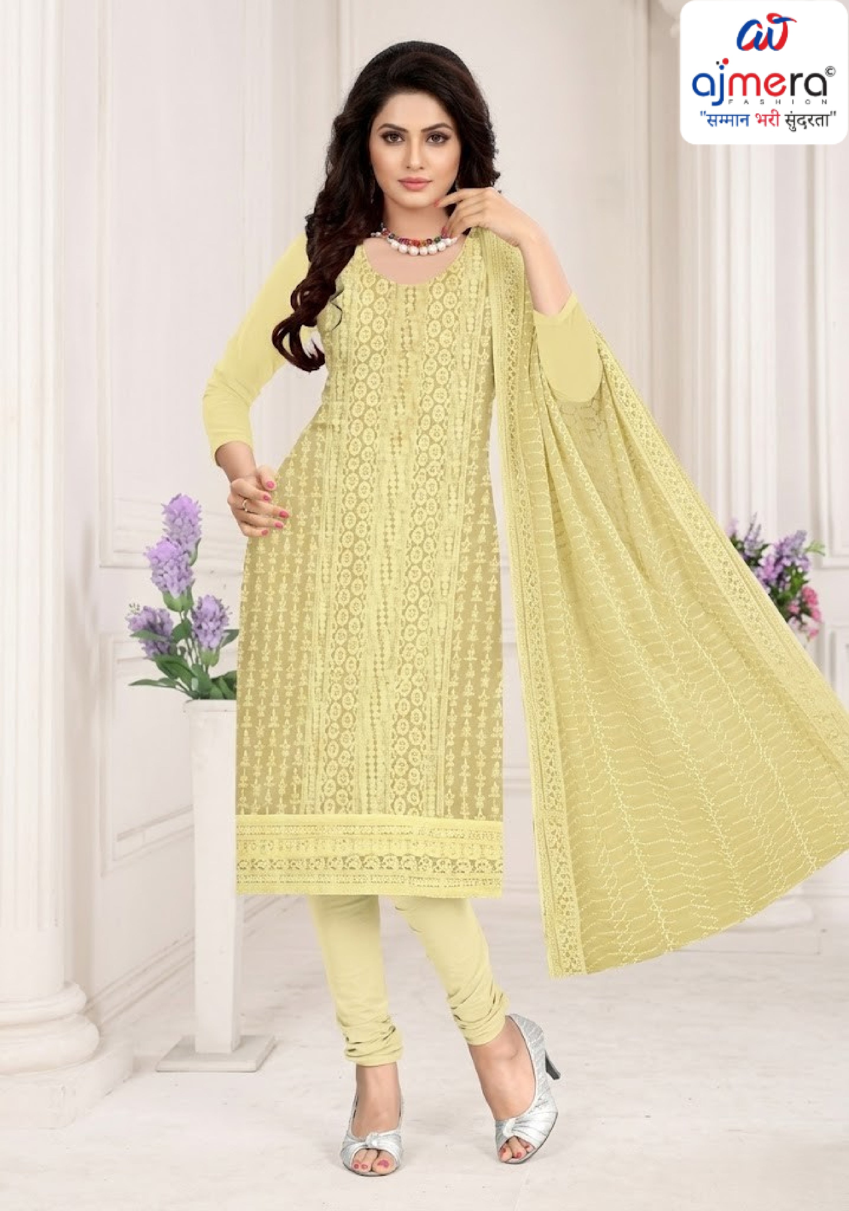 Premium Fox Georgette Unstitched Suit Set | KVF-SUMMER