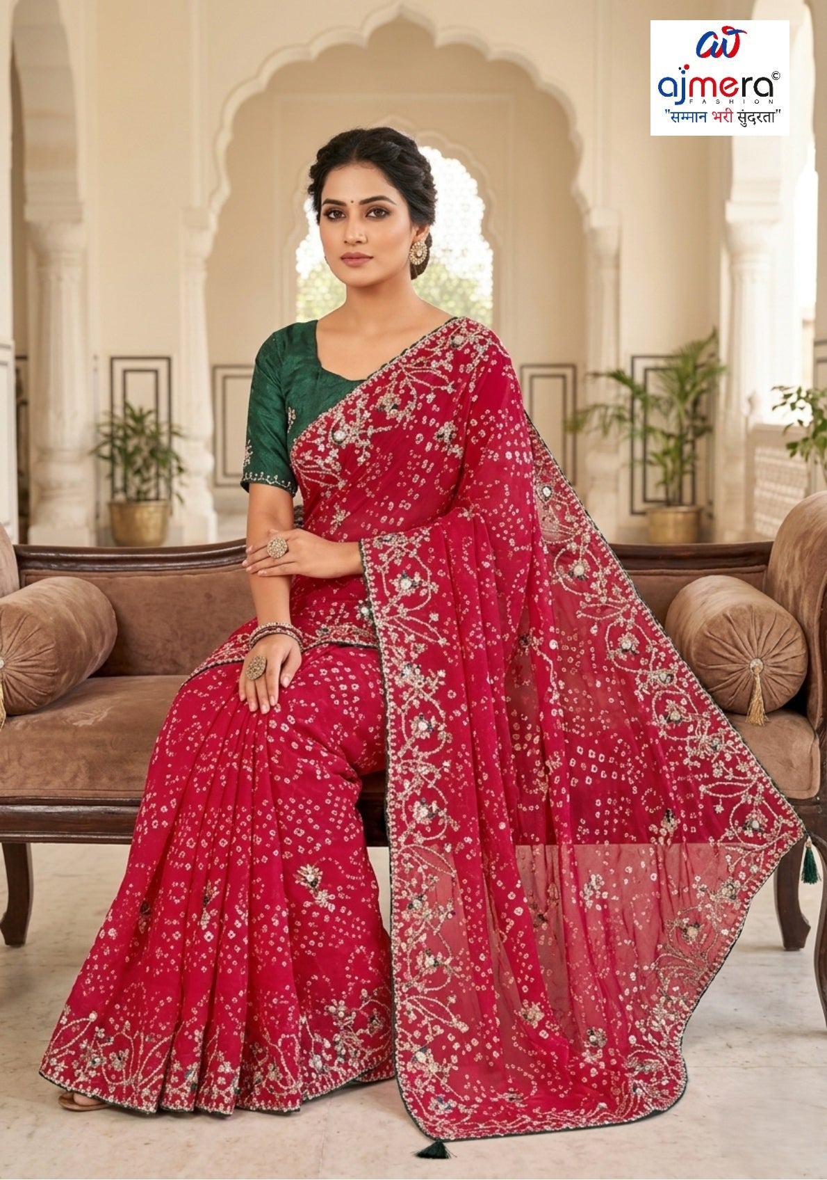 Chic Printed Saree with Blouse Piece for Sophisticated Ethnic Style | JS-FULPATTI