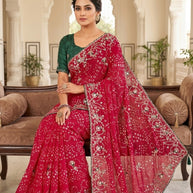 Chic Printed Saree with Blouse Piece for Sophisticated Ethnic Style | JS-FULPATTI