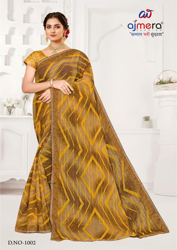 Classic Printed Saree with Blouse Piece for Timeless Traditional Style  | SNR-MATI