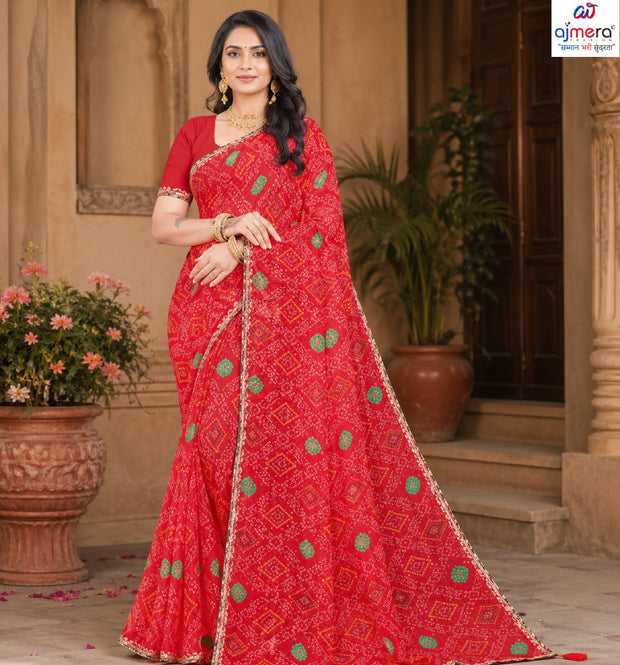 Georgette Print Loose Saree with Blouse for Premium Ethnic and Traditional Wear | JS-ANJALI-2