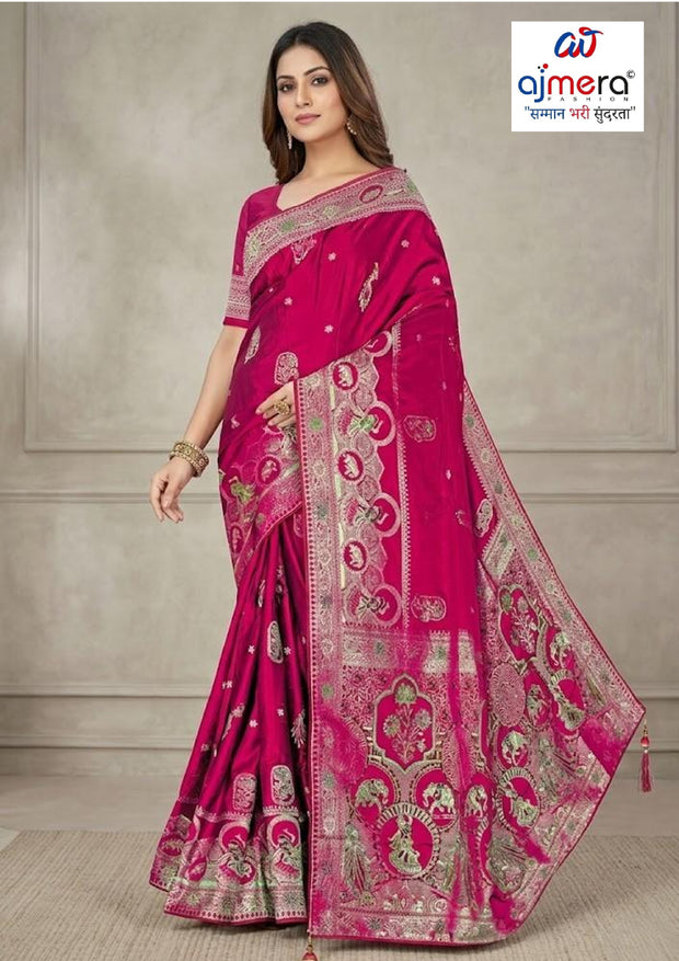 Stylish Jacquard Silk Saree with Blouse Piece for Festive Collection | PLP-UMANGI