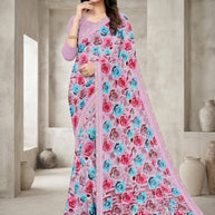 Exclusive Printed Saree with Blouse Piece for Elegant Ethnic Look  | CAS-MILK POWDER