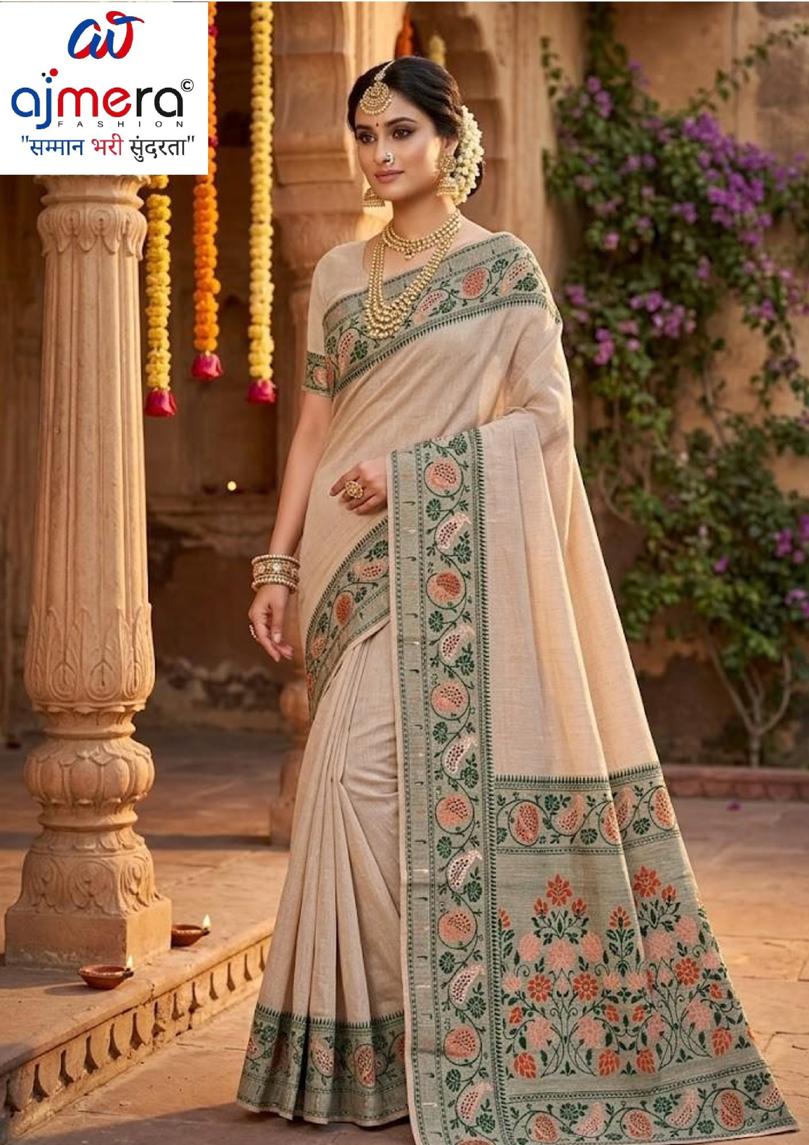 Luxury Jacquard Silk Saree with Blouse Piece for Wedding & Party Wear | TUL-AARADHNA COTTON