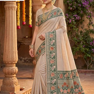 Luxury Jacquard Silk Saree with Blouse Piece for Wedding & Party Wear | TUL-AARADHNA COTTON